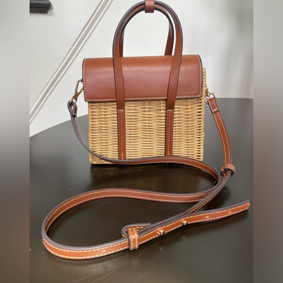 Mango Brown and Tan Woven Shoulder Bag - Picture 4 of 8